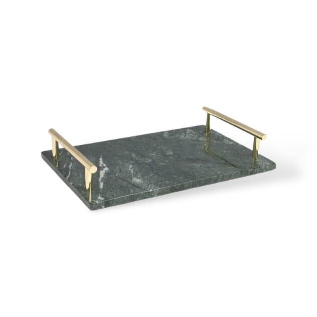 Ensemble de salle de bain vert marbre – distributeur de savon doré, gobelet à brosses à dents et plateau – aspect pierre naturelle