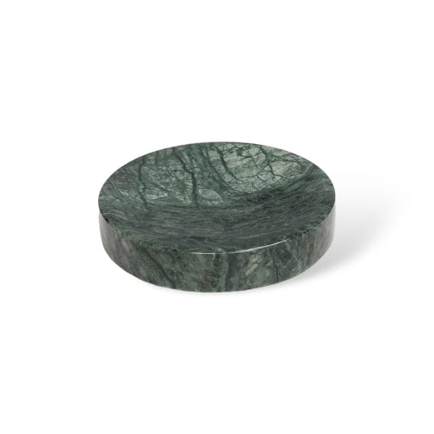 Ensemble de salle de bain vert marbre – distributeur de savon doré, gobelet à brosses à dents et plateau – aspect pierre naturelle