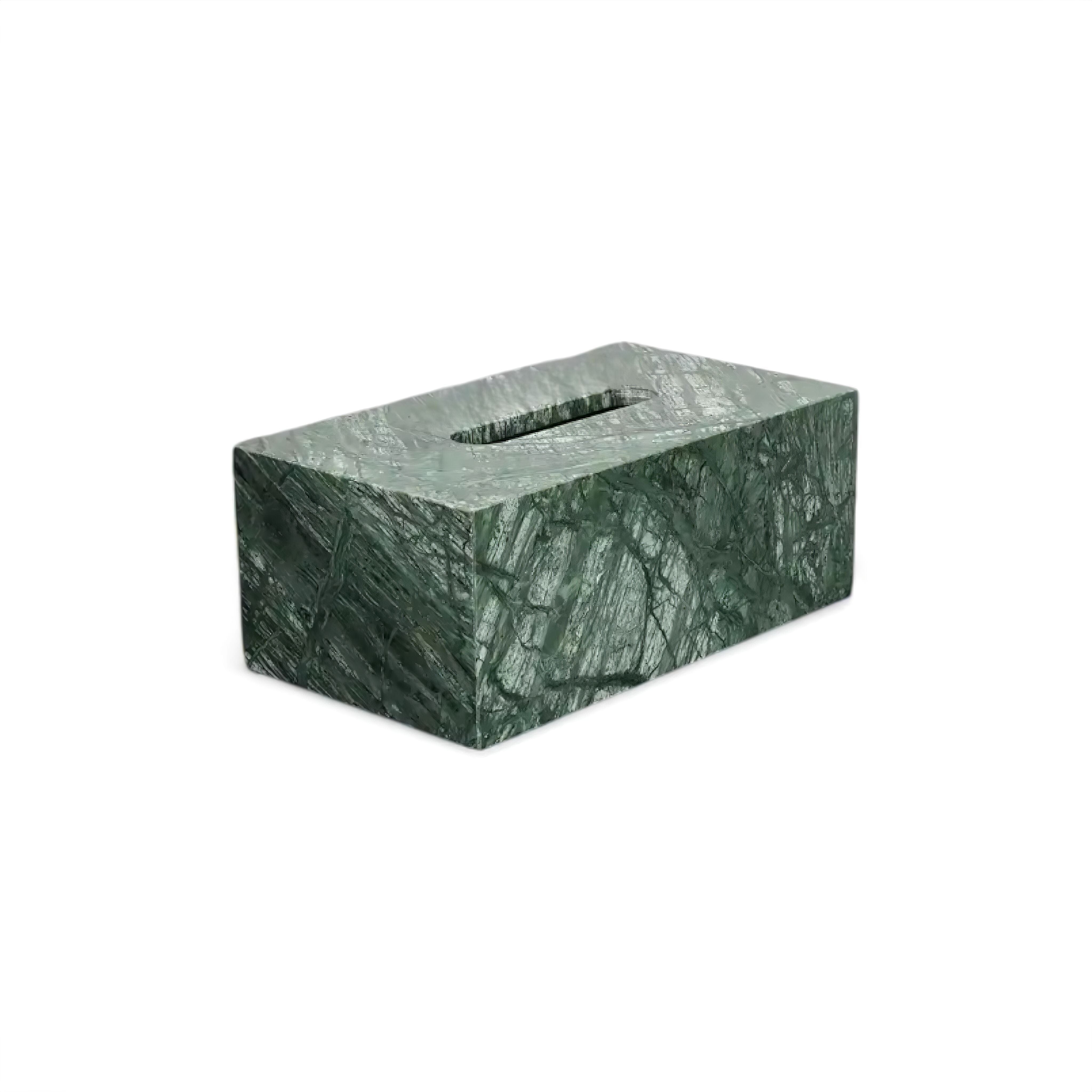 Ensemble de salle de bain vert marbre – distributeur de savon doré, gobelet à brosses à dents et plateau – aspect pierre naturelle