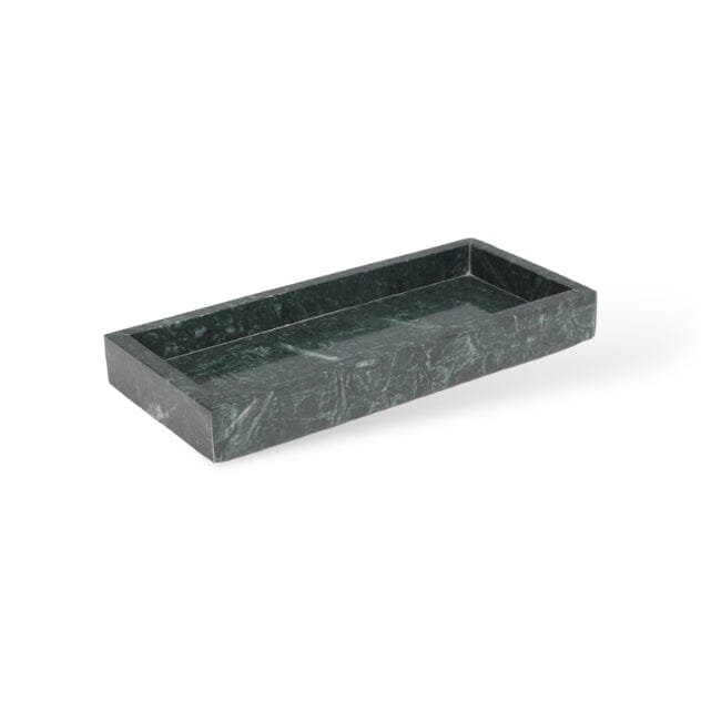 Ensemble de salle de bain vert marbre – distributeur de savon doré, gobelet à brosses à dents et plateau – aspect pierre naturelle