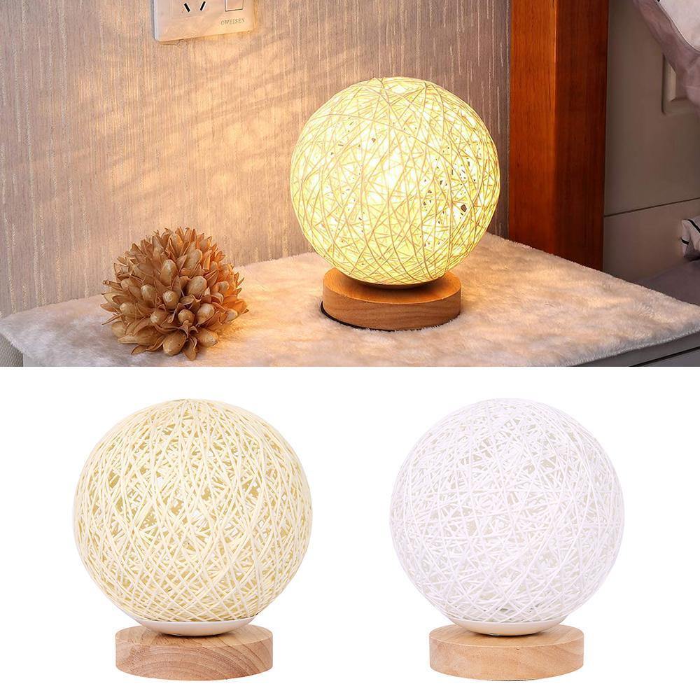 LunaGlow – Enchanting Table Lamp with Handmade Details and Wooden Base
