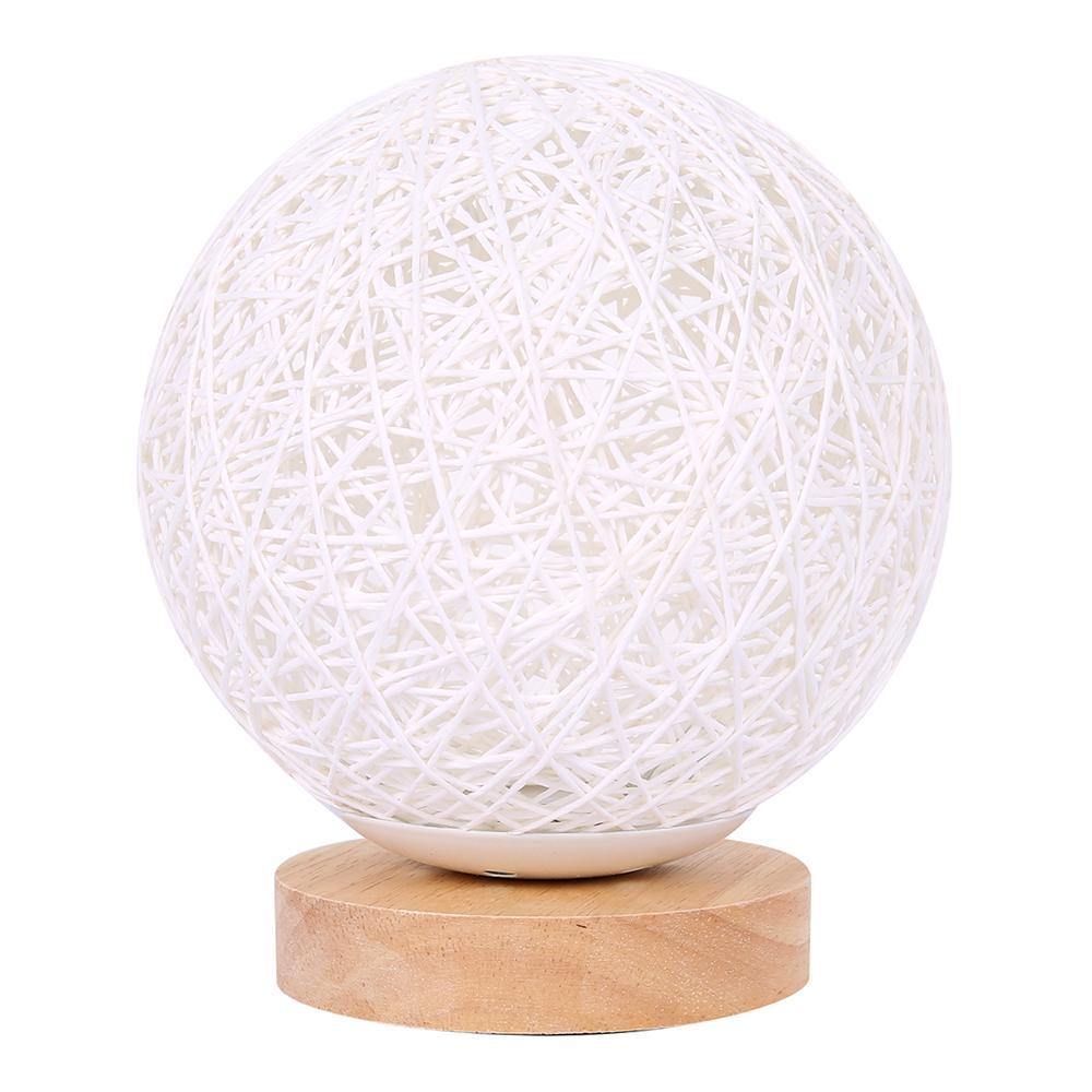 LunaGlow – Enchanting Table Lamp with Handmade Details and Wooden Base