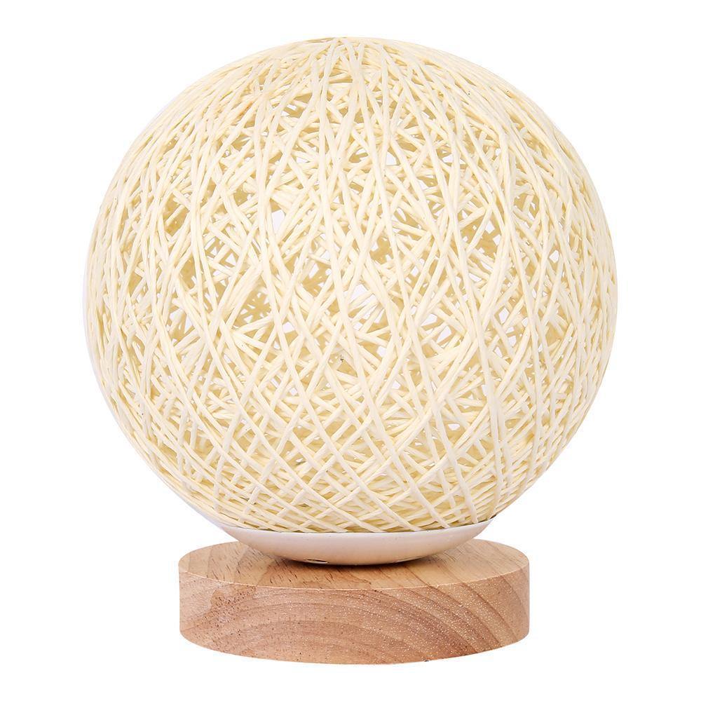 LunaGlow – Enchanting Table Lamp with Handmade Details and Wooden Base