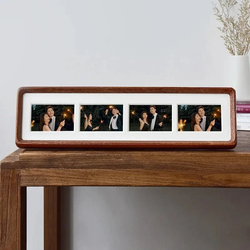 Cadre Photo en Bois pour Plusieurs Photos avec Passe-Partout pour Mur et Étagère