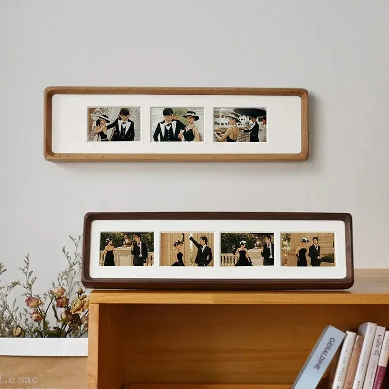 Cadre Photo en Bois pour Plusieurs Photos avec Passe-Partout pour Mur et Étagère