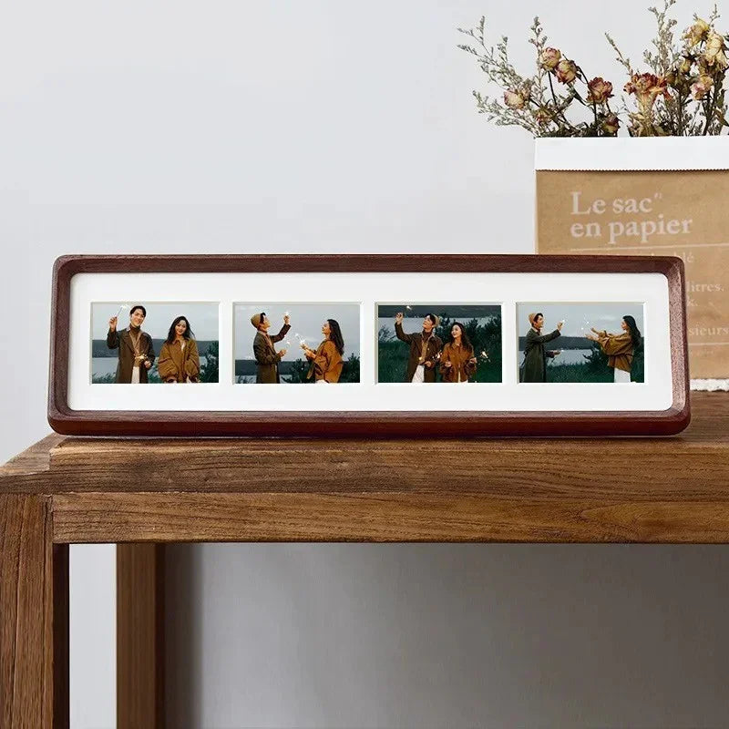 Cadre Photo en Bois pour Plusieurs Photos avec Passe-Partout pour Mur et Étagère