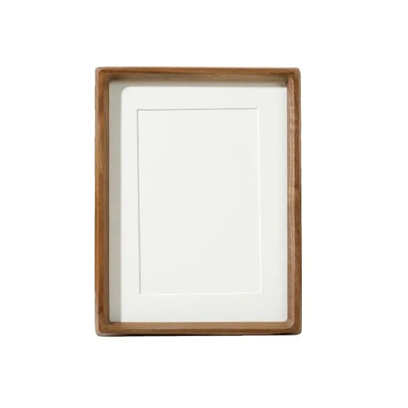 Cadre Photo en Bois avec Coins Arrondis et Plaque Avant en Acrylique pour Présentation sur Table