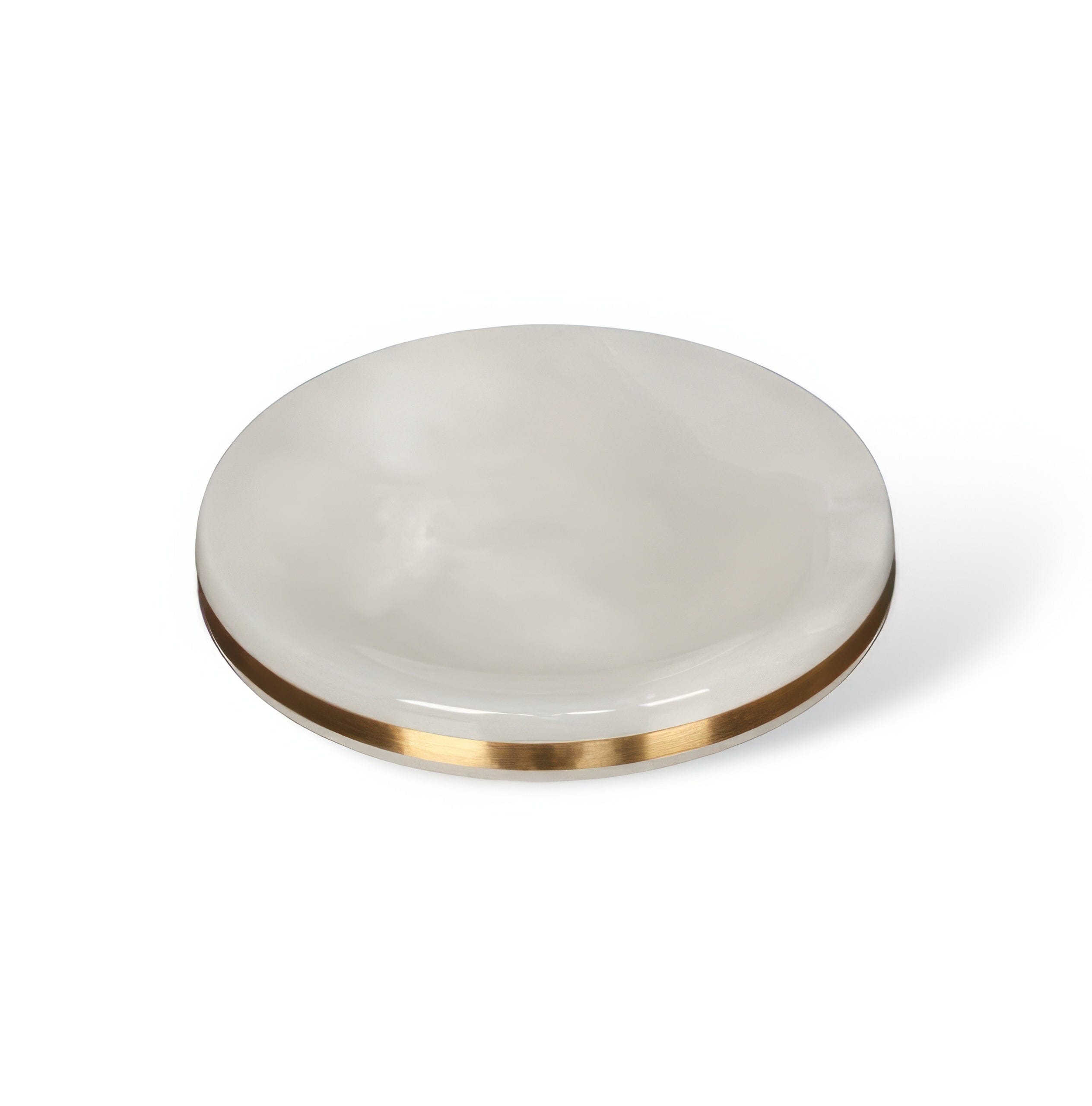 Ensemble de salle de bain aspect marbre en résine avec accents dorés, distributeur de savon, coupelle et gobelet
