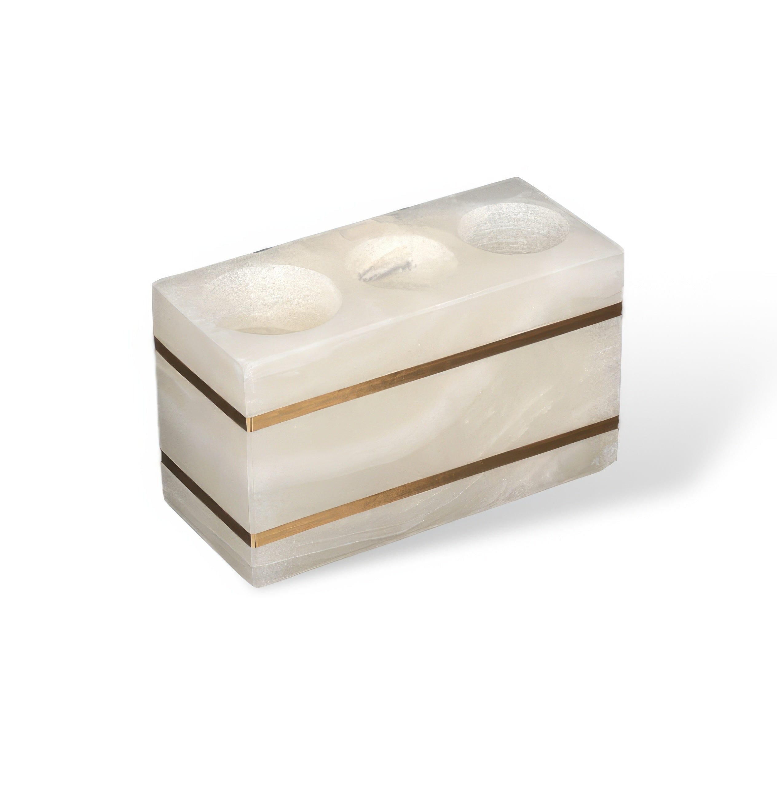 Ensemble de salle de bain aspect marbre en résine avec accents dorés, distributeur de savon, coupelle et gobelet