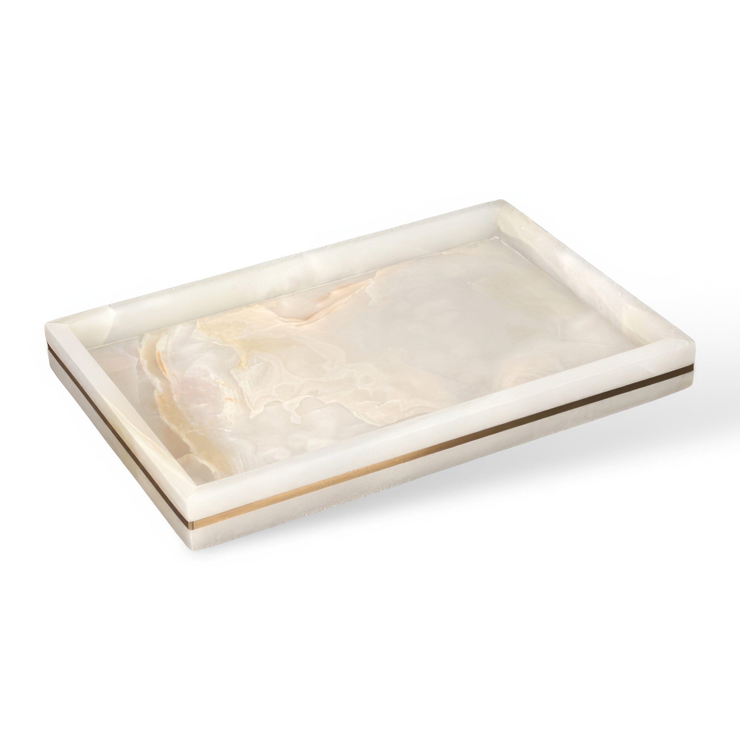 Ensemble de salle de bain aspect marbre en résine avec accents dorés, distributeur de savon, coupelle et gobelet