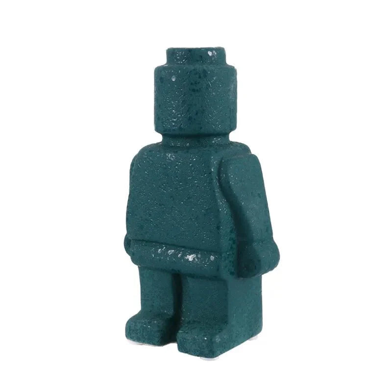NordicCharm – Modern Ceramic Robot Vase for a Playful Accent