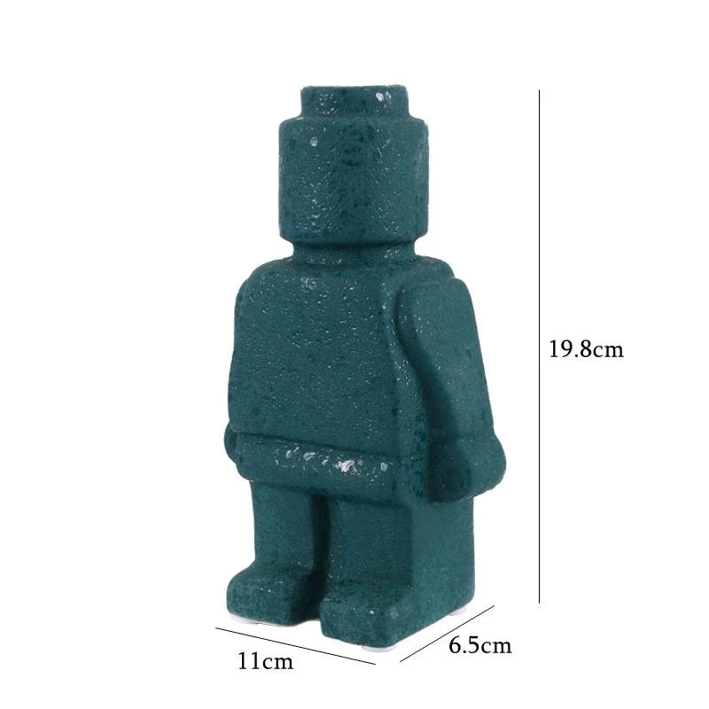 NordicCharm – Modern Ceramic Robot Vase for a Playful Accent