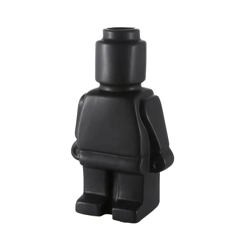 NordicCharm – Modern Ceramic Robot Vase for a Playful Accent
