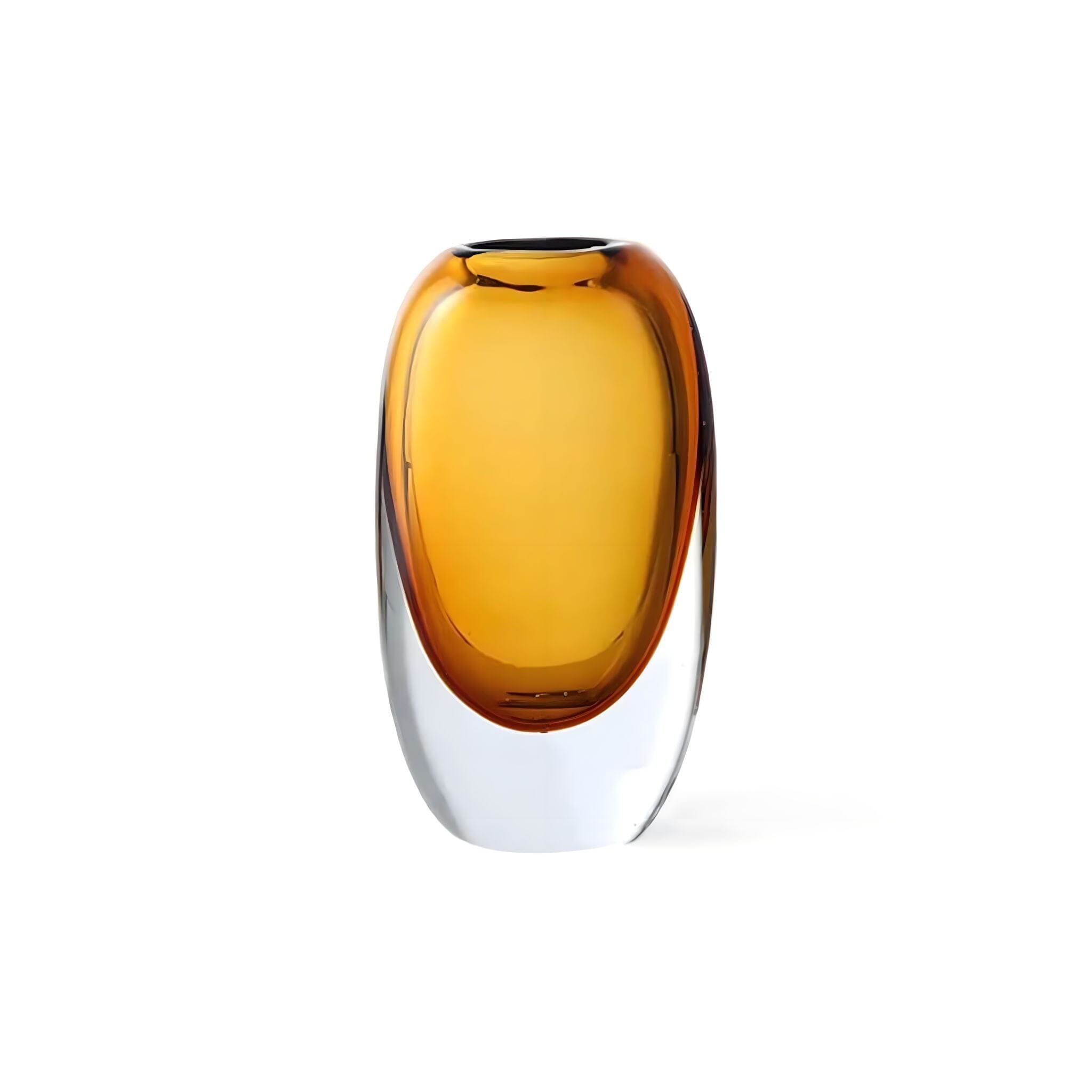 Two-Tone Smoky Glass Sculpture Vase for Living Room and Sideboard
