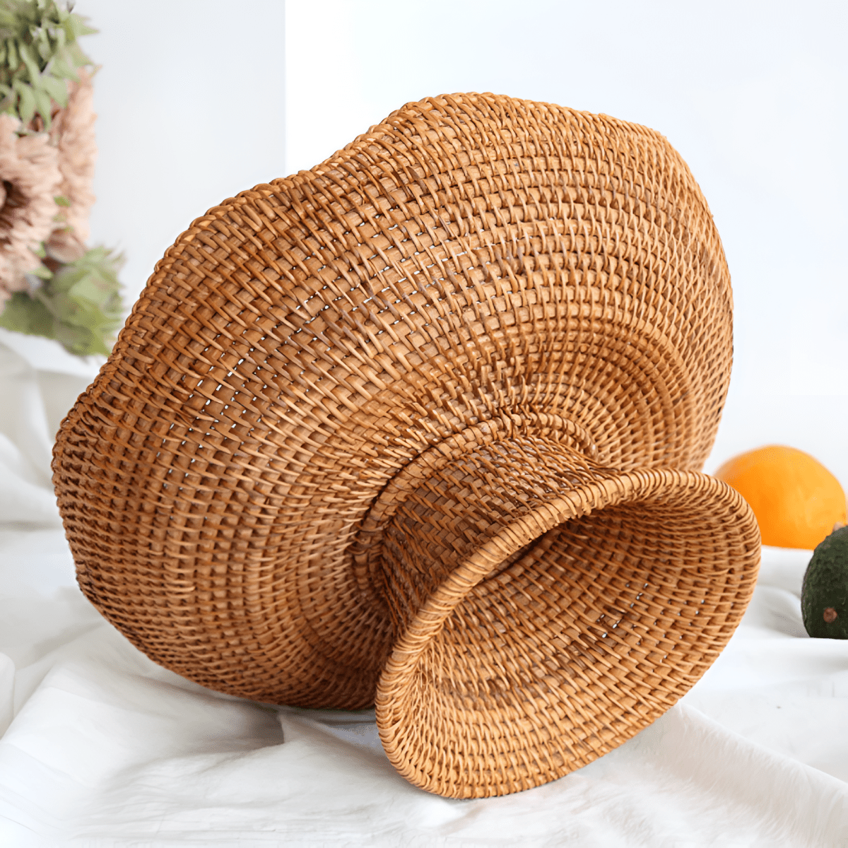 Rattanique Elegant Rotan Fruitmand – Handgevlochten voor een Natuurlijke Sfeer