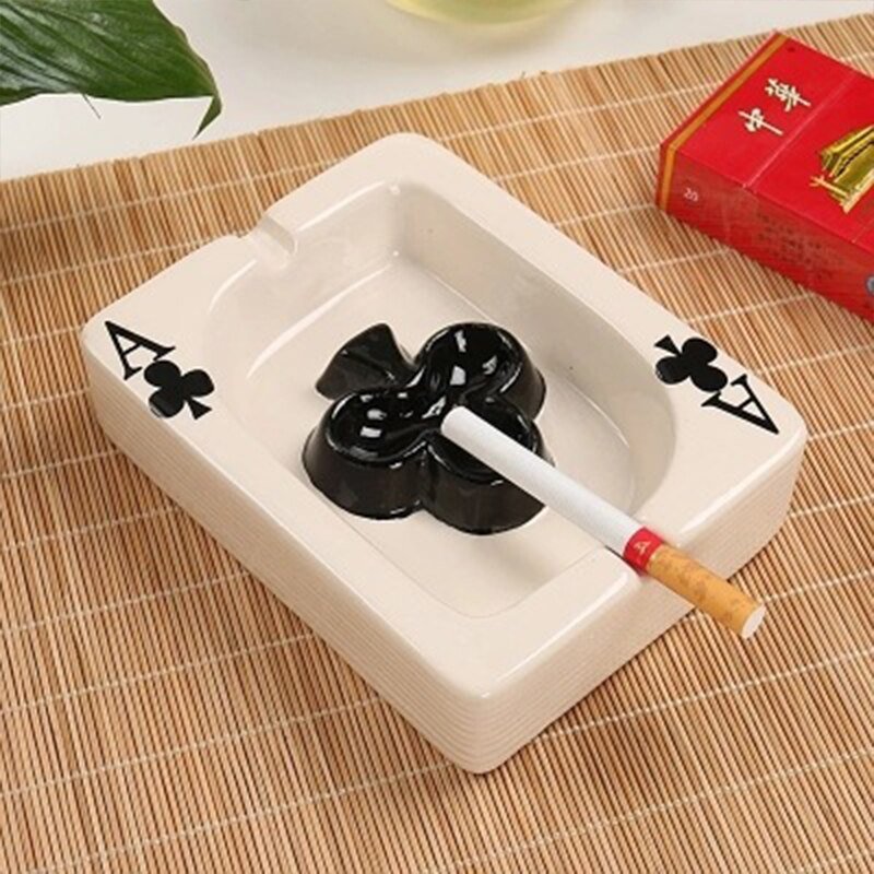 RoyalFlare – Stylish Ceramic Ashtray with Poker Heart Design for an Elegant Accent