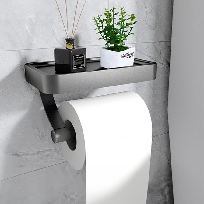 AuroLine Luxe Wall Toilet Roll Holder – Stylish Design with Practical Storage Shelf