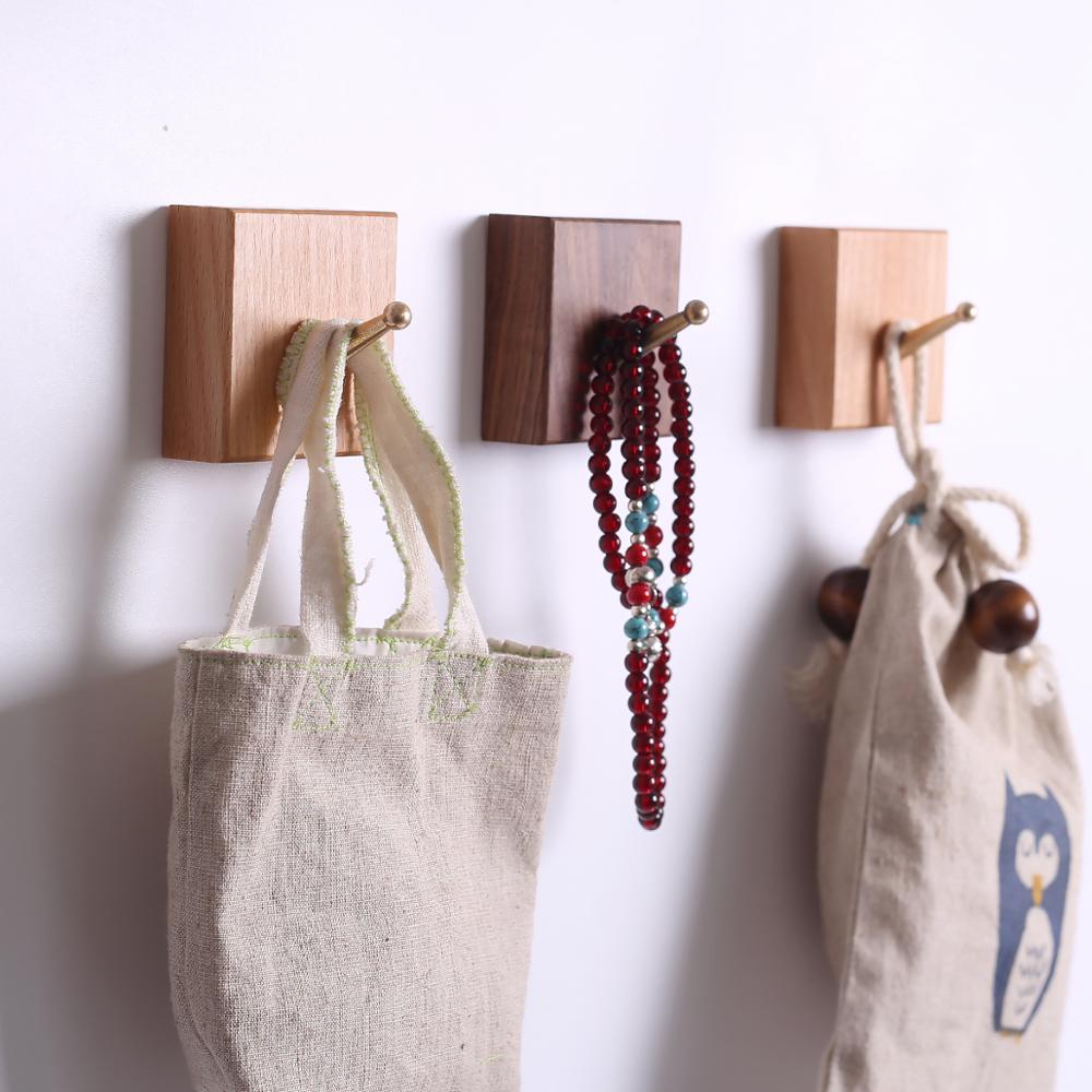 RusticaHook – Handmade Wooden Wall Hook with Brass Bracket