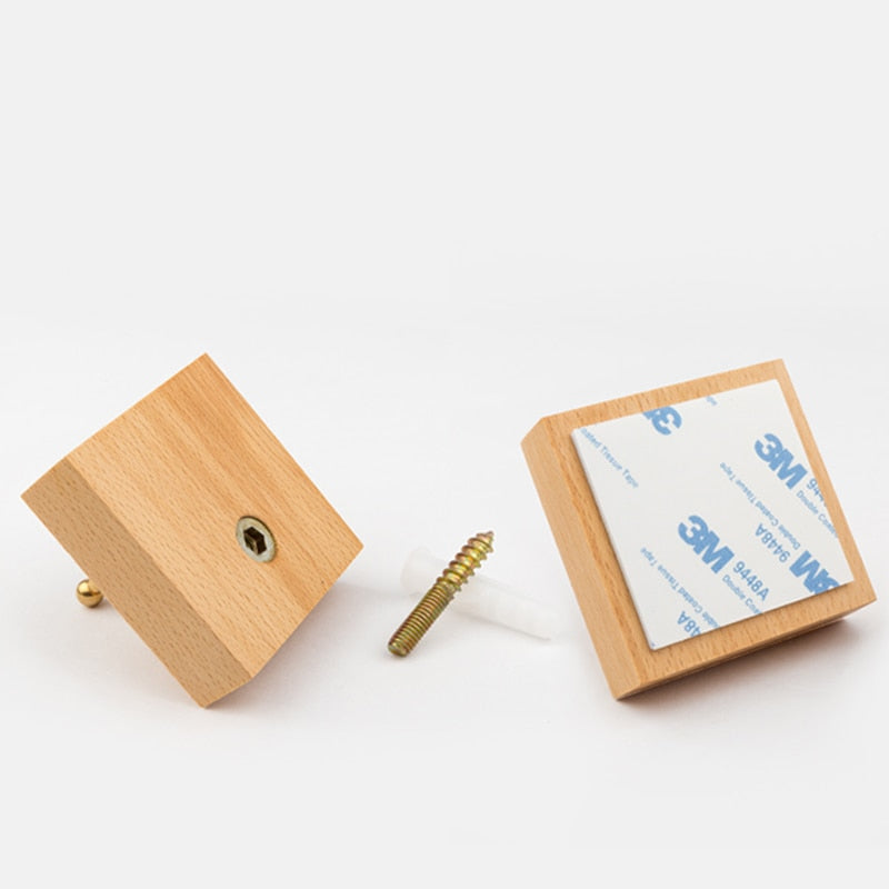 RusticaHook – Handmade Wooden Wall Hook with Brass Bracket