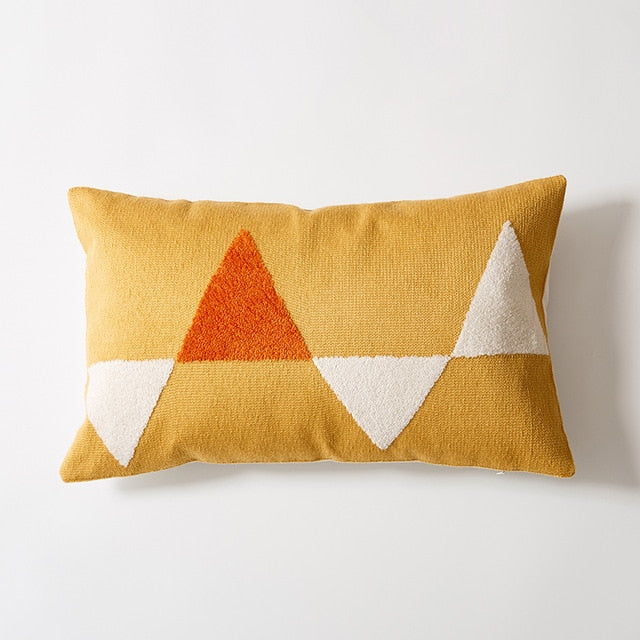 Sunset Modern Geometric Lumbar Pillow Cover