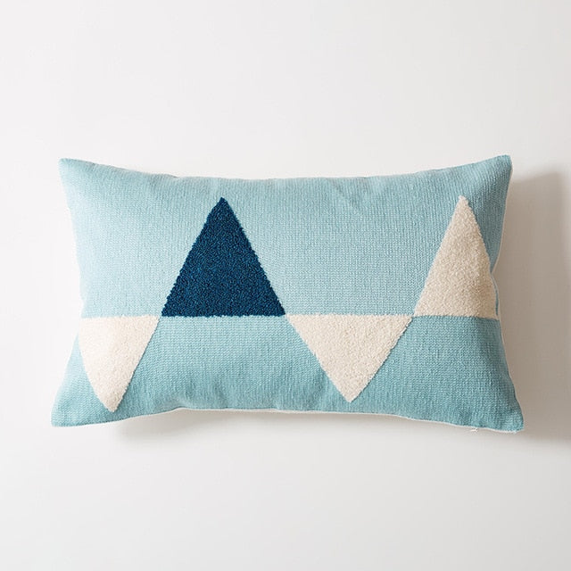 Sunset Modern Geometric Lumbar Pillow Cover