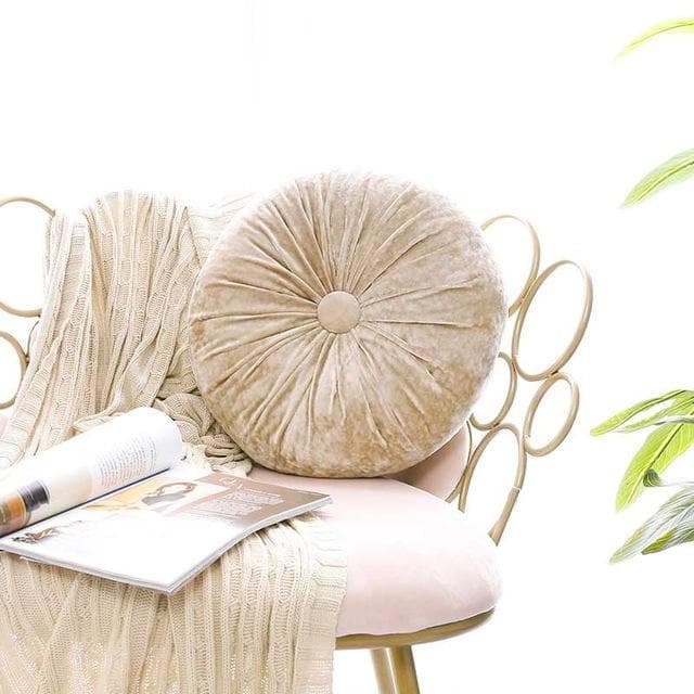 VelvetDream – Luxe Crushed Velvet Kussen in Rond Design met Zachte Vulling