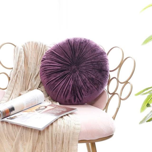 VelvetDream – Luxe Crushed Velvet Kussen in Rond Design met Zachte Vulling