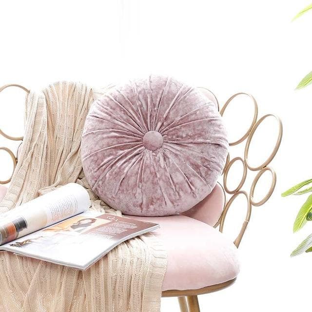 VelvetDream – Luxe Crushed Velvet Kussen in Rond Design met Zachte Vulling