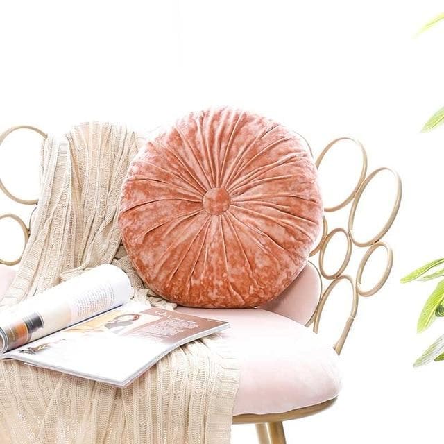 VelvetDream – Luxe Crushed Velvet Kussen in Rond Design met Zachte Vulling
