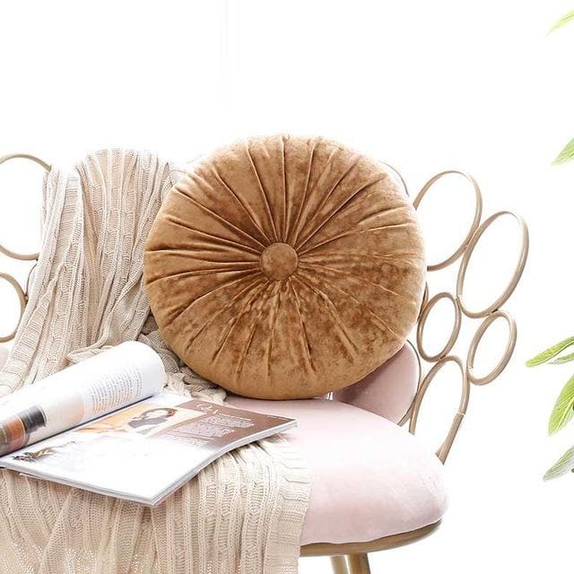 VelvetDream – Luxe Crushed Velvet Kussen in Rond Design met Zachte Vulling