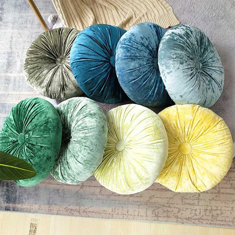 VelvetDream – Luxe Crushed Velvet Kussen in Rond Design met Zachte Vulling