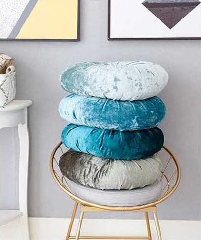 VelvetDream – Luxe Crushed Velvet Kussen in Rond Design met Zachte Vulling