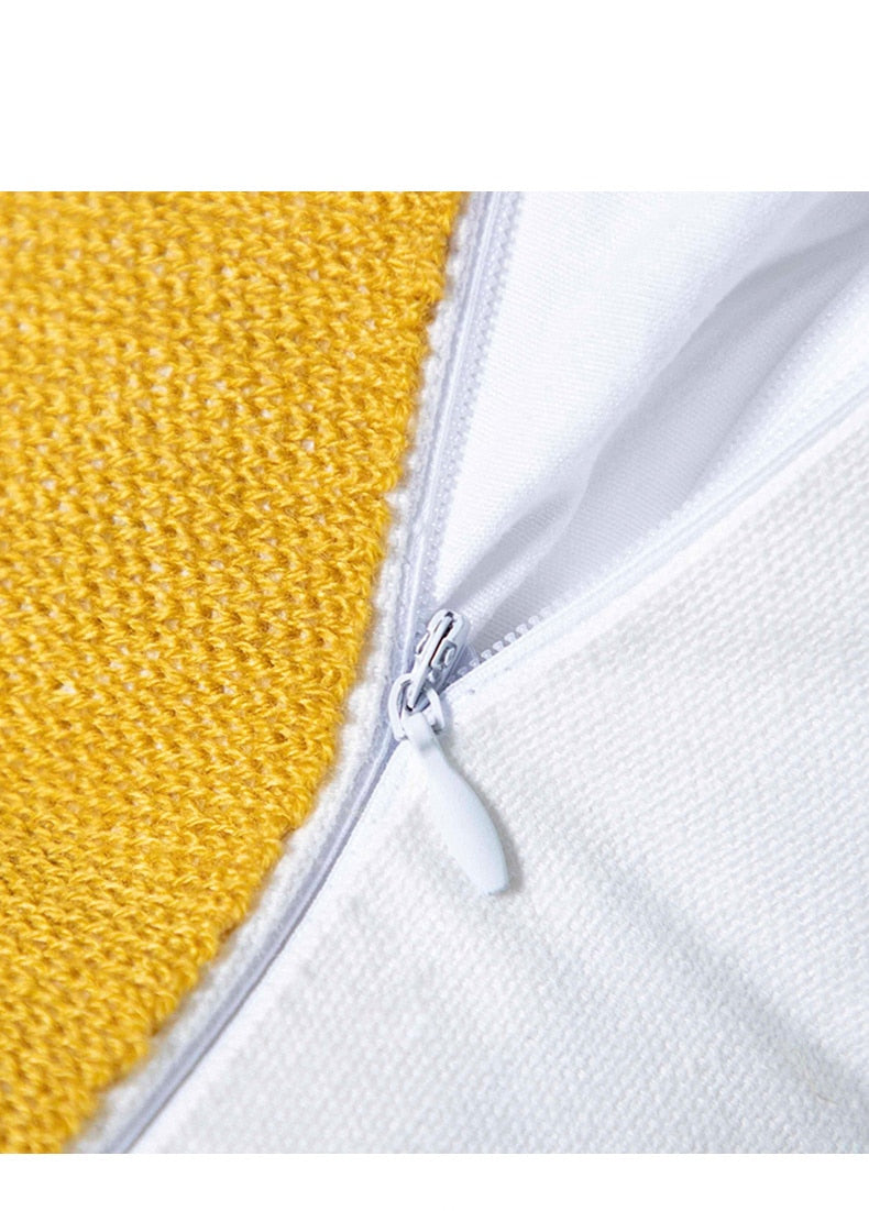 SunnyVibe – Geometrische Flocked Kussenhoezen met Stralende Kleuren en Jacquard Weefpatroon