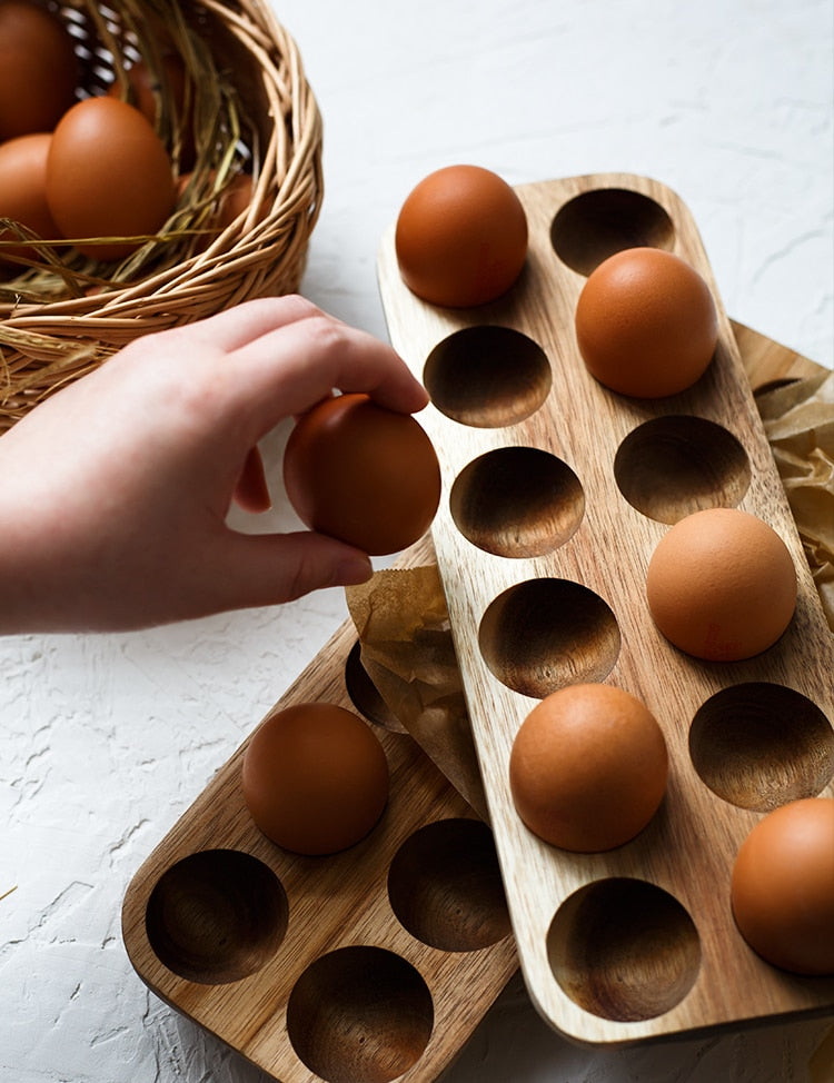 RusticNest – Handmade Wooden Egg Holder for an Organized Kitchen