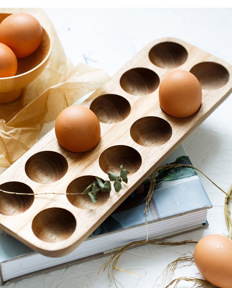 RusticNest – Handmade Wooden Egg Holder for an Organized Kitchen