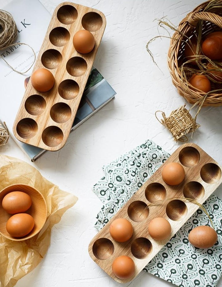 RusticNest – Handmade Wooden Egg Holder for an Organized Kitchen