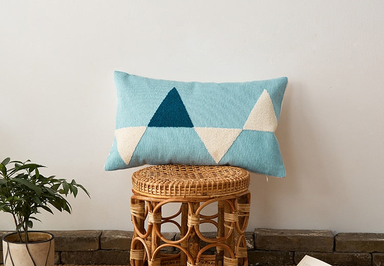 Sunset Modern Geometric Lumbar Pillow Cover