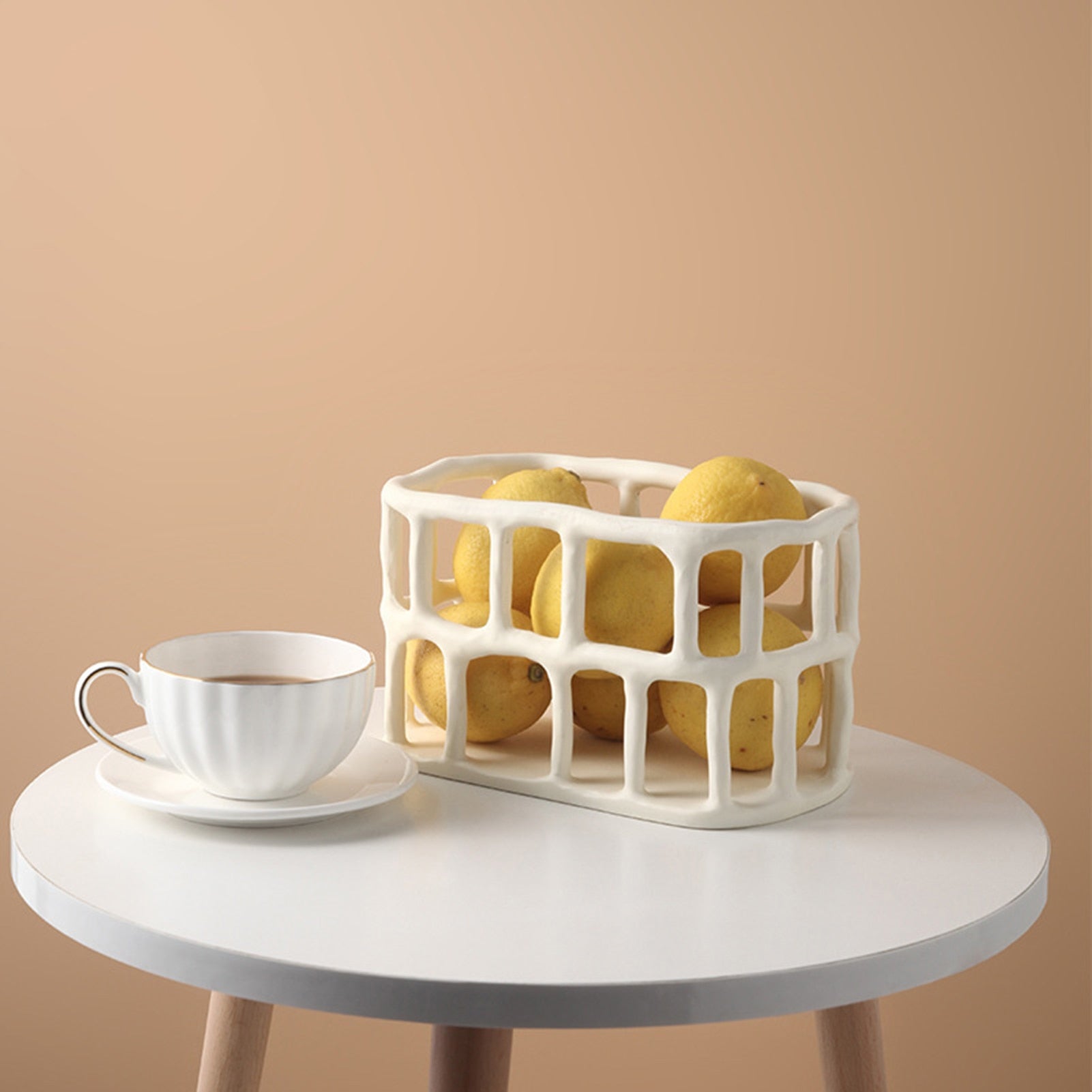 TerraWeave – Handgemaakte Hars Fruitmand met Natuurlijke Uitstraling