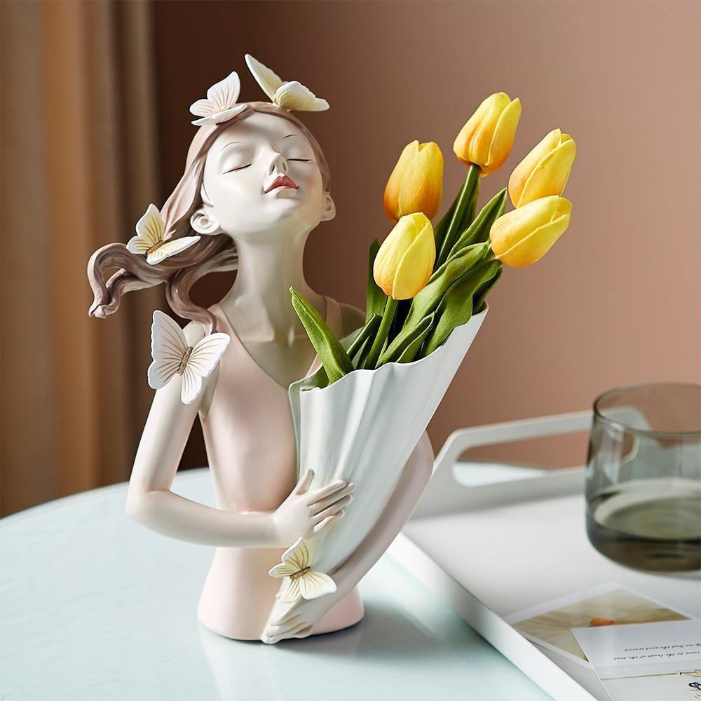 FloraGrace – Enchanting Woodland Sculpture with Butterflies and Flowers