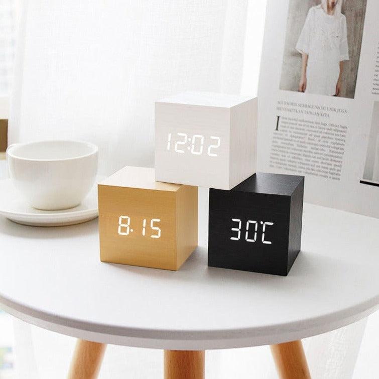LumiCube – Stylish LED Alarm Clock with Minimalist Design & Smart Feat