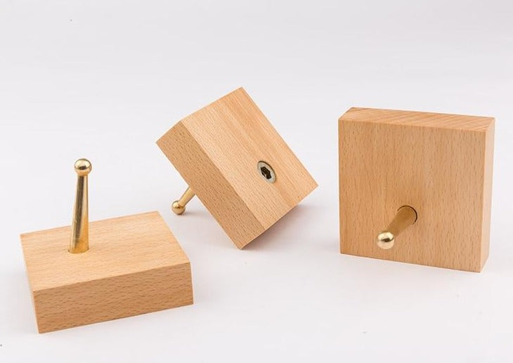 RusticaHook – Handmade Wooden Wall Hook with Brass Bracket