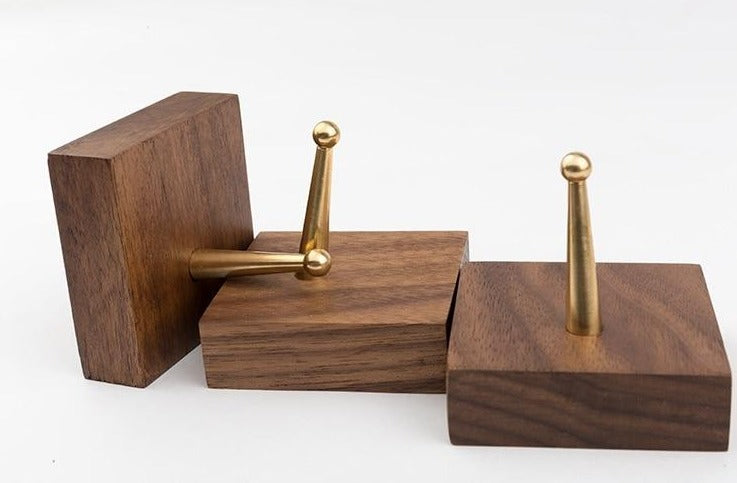 RusticaHook – Handmade Wooden Wall Hook with Brass Bracket