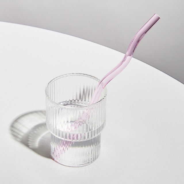 TwistSip – Speelse Gekleurde Glazen Rietjes met Elegant Gedraaid Design