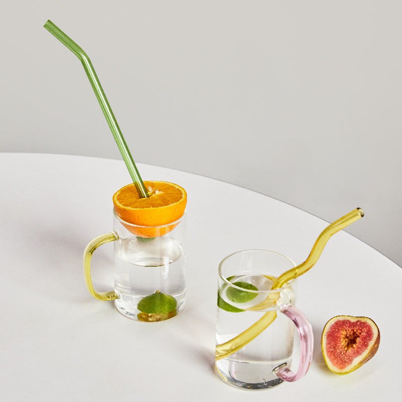 TwistSip – Speelse Gekleurde Glazen Rietjes met Elegant Gedraaid Design