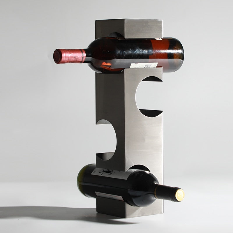 VinoFlow – Stylish Metal Wine Rack with Elegant Wavy Design for 4 Bottles