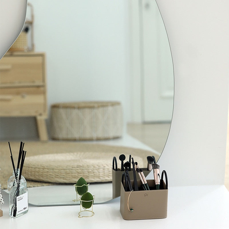 NordicLuxe – Stijlvolle Lederen Opbergmand met Minimalistisch Design
