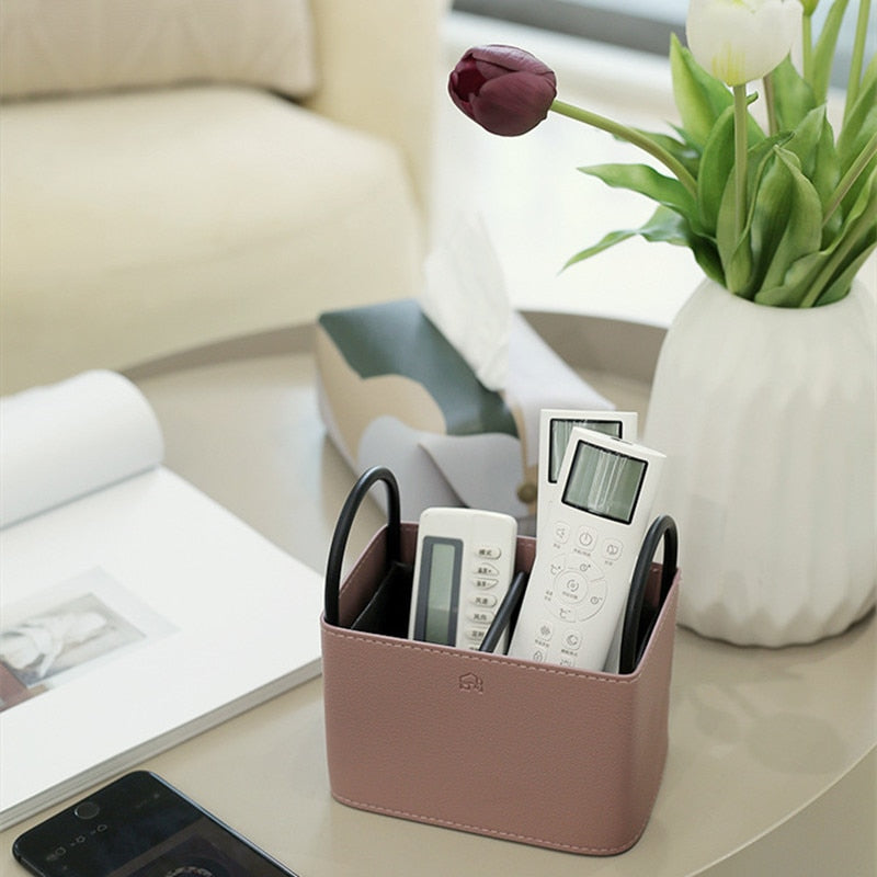NordicLuxe – Stijlvolle Lederen Opbergmand met Minimalistisch Design