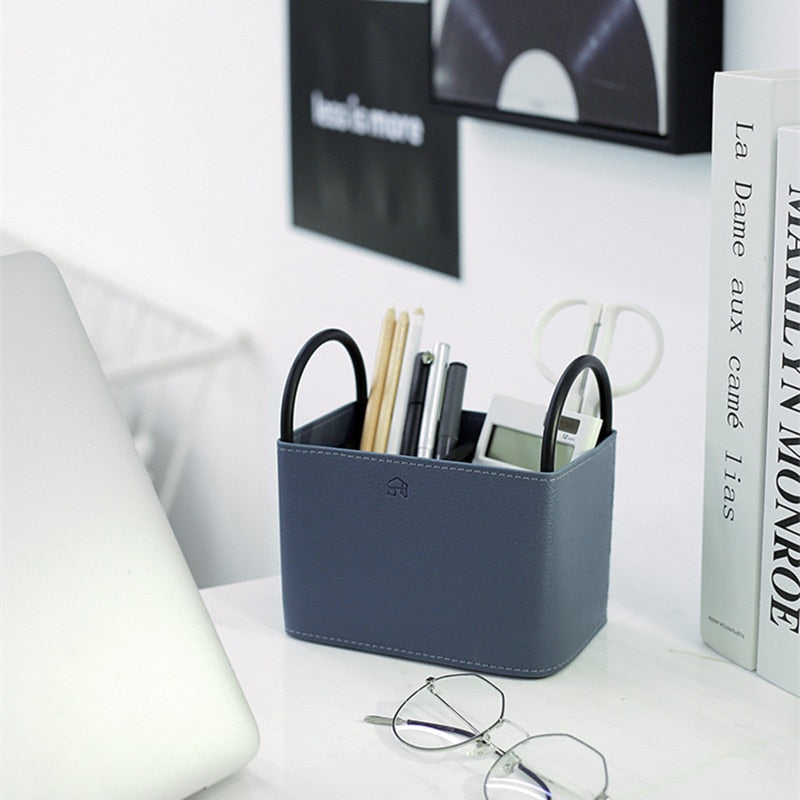 NordicLuxe – Stijlvolle Lederen Opbergmand met Minimalistisch Design