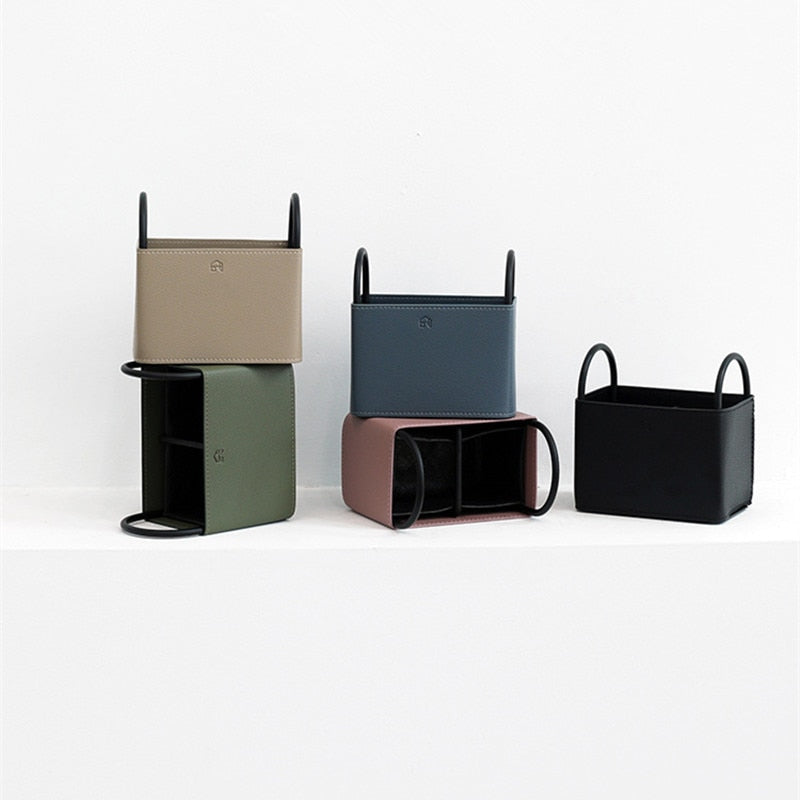 NordicLuxe – Stijlvolle Lederen Opbergmand met Minimalistisch Design