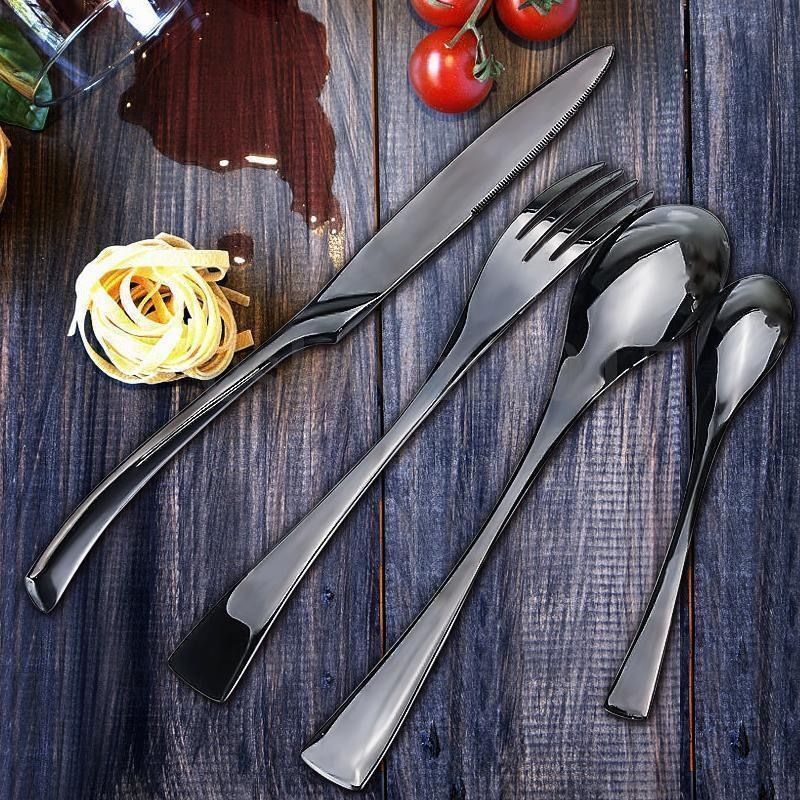 Noire Elegance – Luxury Black Cutlery Set in Stainless Steel (24/42/48/84-piece)